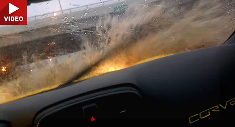 Corvette Nearly Sinks, Somehow Drives Through Flash Flood Undamaged
