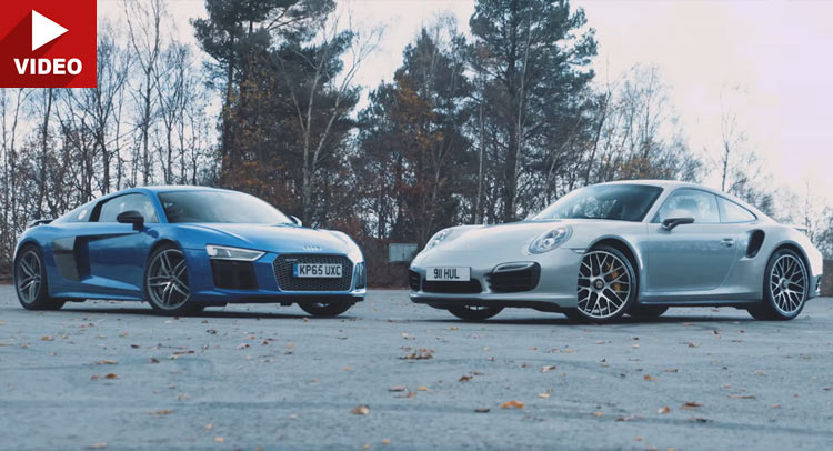  Audi R8 V10 Plus And Porsche 911 Turbo Compete Once Again