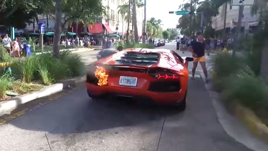  Valet Sets $400,000 Lamborghini Aventador On Fire After Taking It For A Joy Ride In Miami