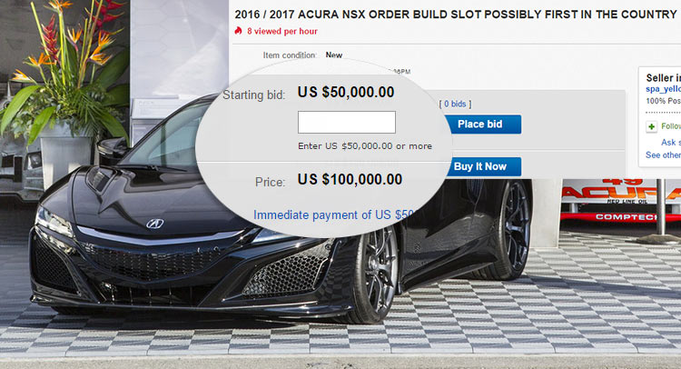  This Guy Wants To Sell His 2017 NSX ‘Order Slot’ For $100,000