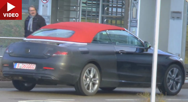  2017 Mercedes-Benz C-Class Convertible Scooped With Red Soft Top