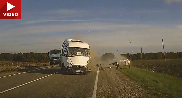 Dashcam Car Escapes Brutal Collision In Russia