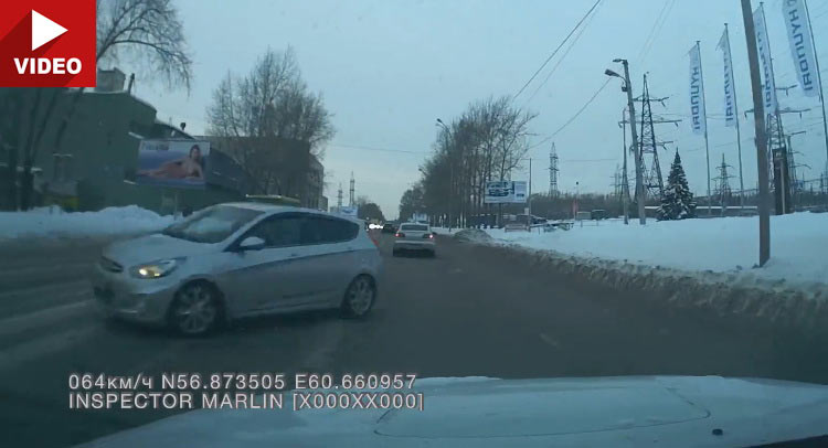 Out Of Control Hyundai Comes Close To A Bad Crash