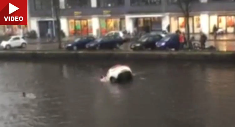  Mother & Child Saved From Sinking Car In Amsterdam