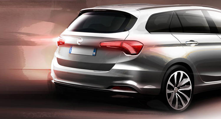  Sketchy Fiat Tipo Estate Teaser Surfaces; Company Boss Confirms Abarth 124 Spider For Geneva