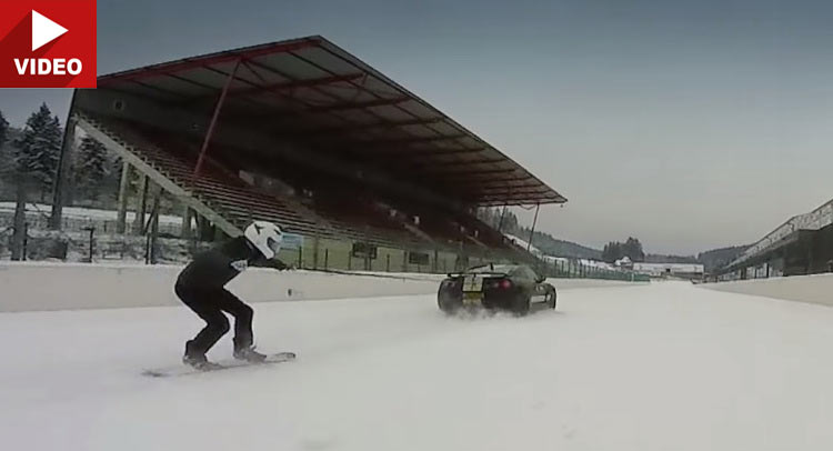  Snowboarding Behind A GT-R On A White Spa Is The Most Web Thing Of The Week