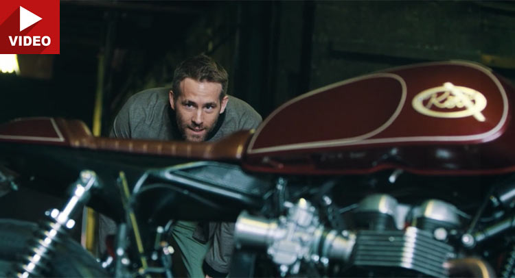  Ryan Reynolds Shows Off His Custom Triumph Café Racer Motorbike