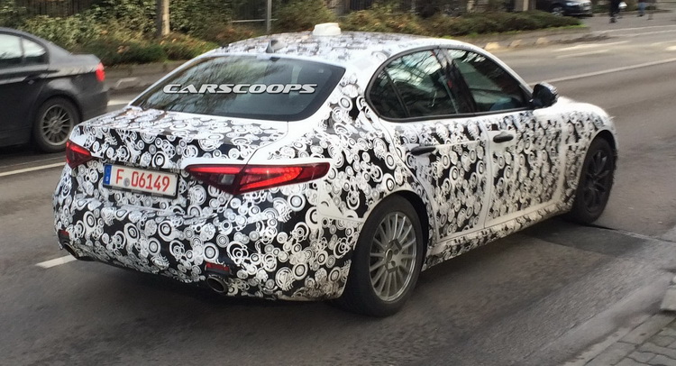  Alfa Romeo Giulias Spotted On The Road; Base Models To Debut In Geneva