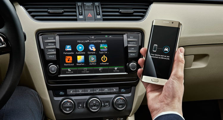 Skoda Presents Wireless MirrorLink Tech At MWC