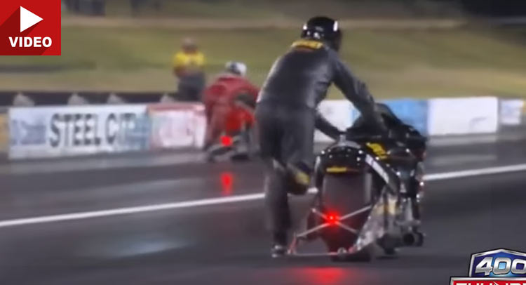  Drag Racing Riders End Up Crossing The Finish Line On Foot