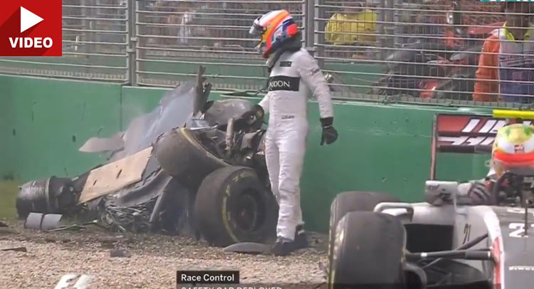  Fernando Alonso Escapes Scary Crash In Melbourne Grand Prix