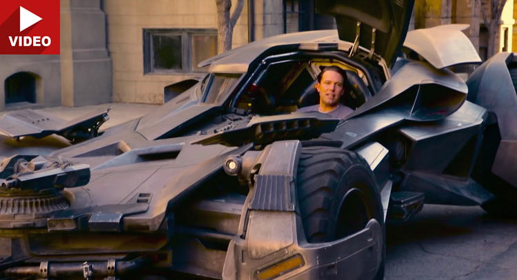  Ben Affleck Surprises Fans In The New Batmobile From Batman Vs Superman