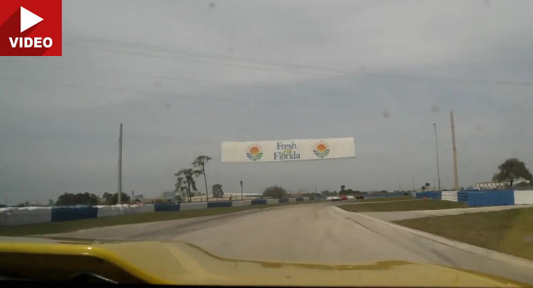  Brake Failure Sends Muscle Car Into Parking Lot At Sebring