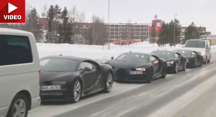  Four Bugatti Chirons Travelling Together Is A Very, Very Rare Sight