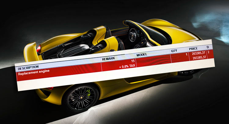  Porsche 918 Parts Pricelist Revealed; It’s Eye-Watering – Engine Costs $203,385!