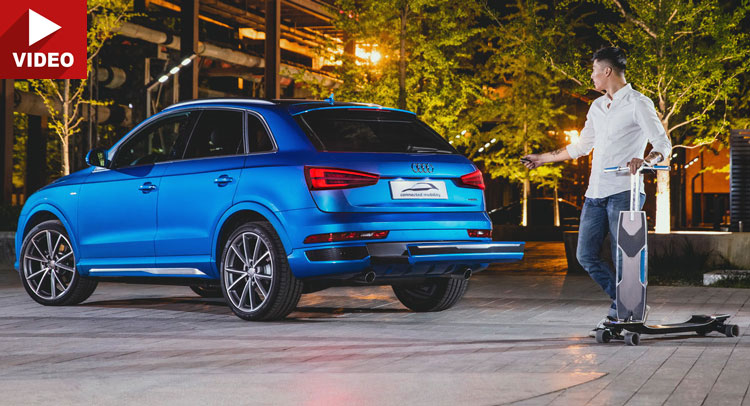 Audi Packed An Electric Longboard Into Prototype Q3’s Bumper