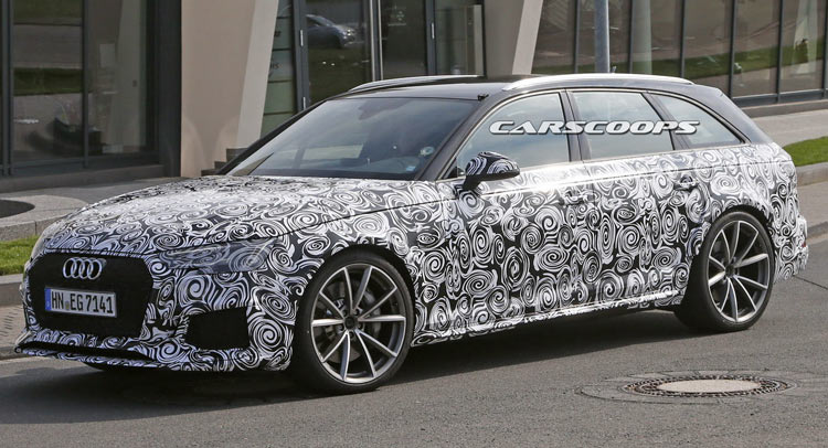  New Audi RS4 Avant Spied, Will Get 500HP Electric Turbo V6