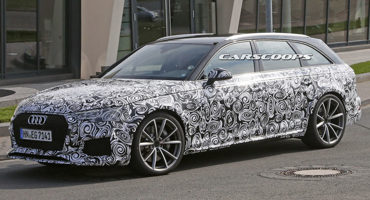 New Audi RS4 Avant Spied, Will Get 500HP Electric Turbo V6