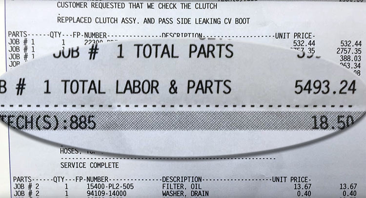 This Is How Much A 2004 NSX Clutch Job Costs At An Acura Dealer