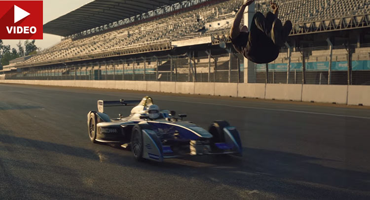 Formula E’s Ground-Breaking Stunt Sees A Man Backflipping Over An Electric Single-Seater