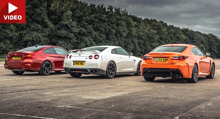  M4 Vs RC-F Vs GT-R Is A Drag Race With Obvious Results
