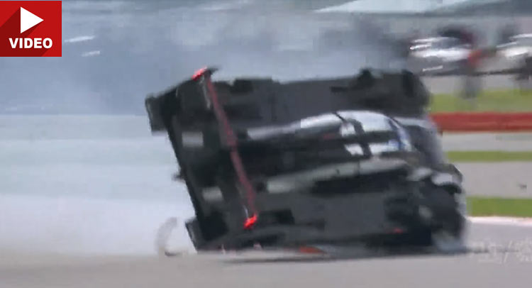 Porsche 919 Hybrid Almost Flips Over At Silverstone