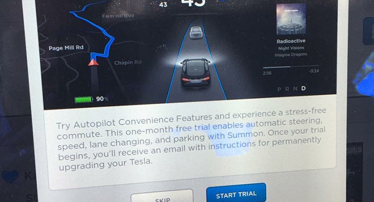 30-Day Free Trial Lets Tesla Owners Experience The Autopilot