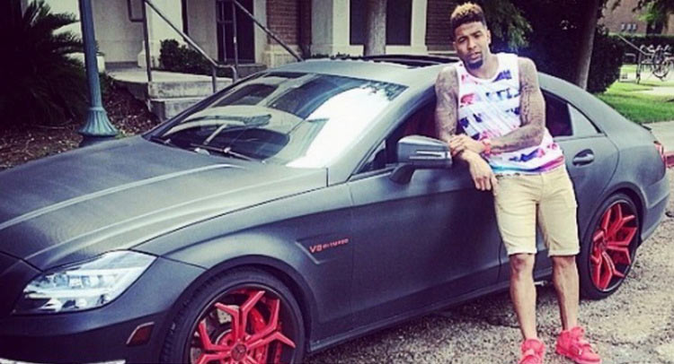 NY Giants Star Odell Beckham Jr Poses With His CLS 63 AMG