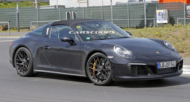 2017 Porsche 911 GTS Targa Spied Undisguised, Gets Turbo Six