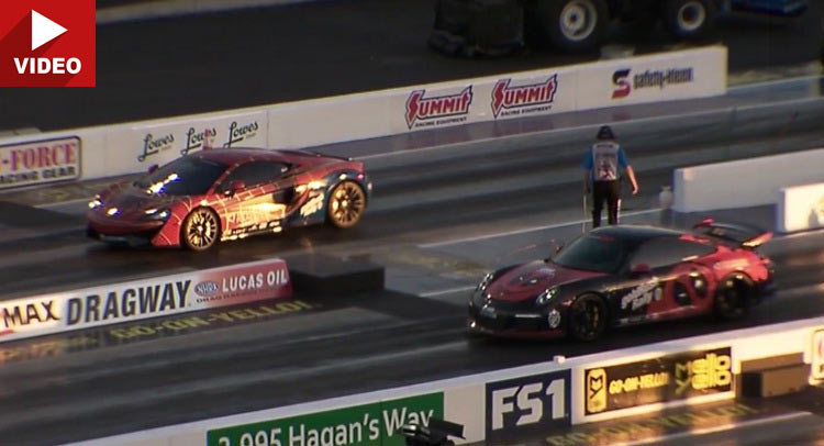 Two Marvel Superheroes Go Drag Racing In A McLaren And A Porsche