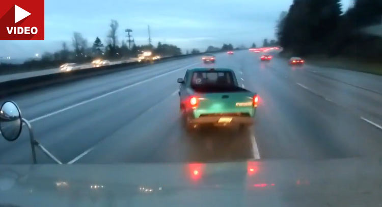  Pickup Driver PITs Himself Off A Semi, Then Tries To Pass Blame