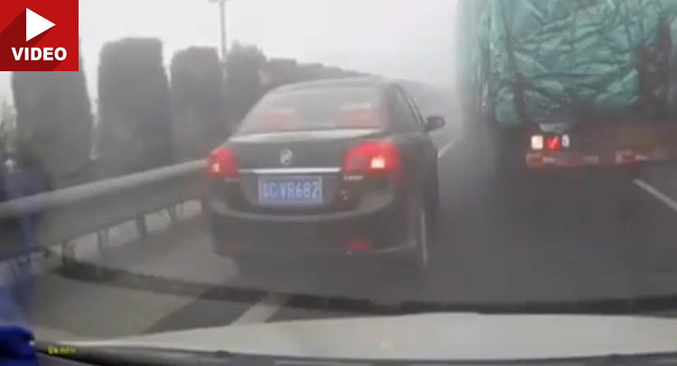 Driver Miraculously Escapes Getting Hit During Multiple Car Pile-up