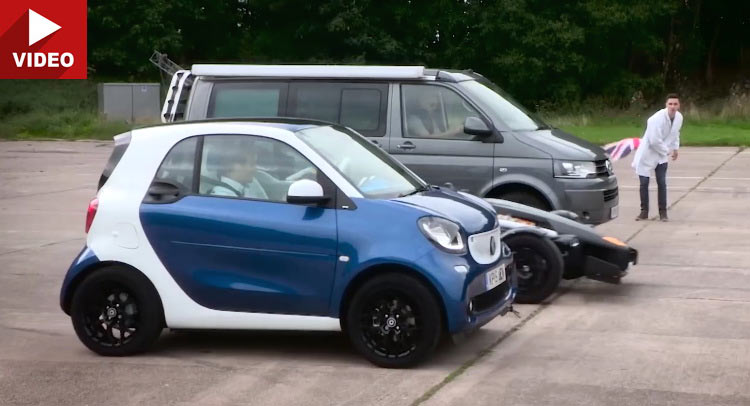  Top Gear’s Ambitious But Pointless Drag Race With Smart Vs VW California Vs Ariel Atom