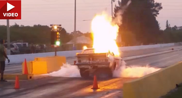 Dragster Transmission Explodes Off The Line, Injures The Driver