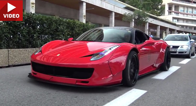 Liberty Walk Ferrari 458 Doesn’t Look At Home In Monaco, But It Sounds Mega