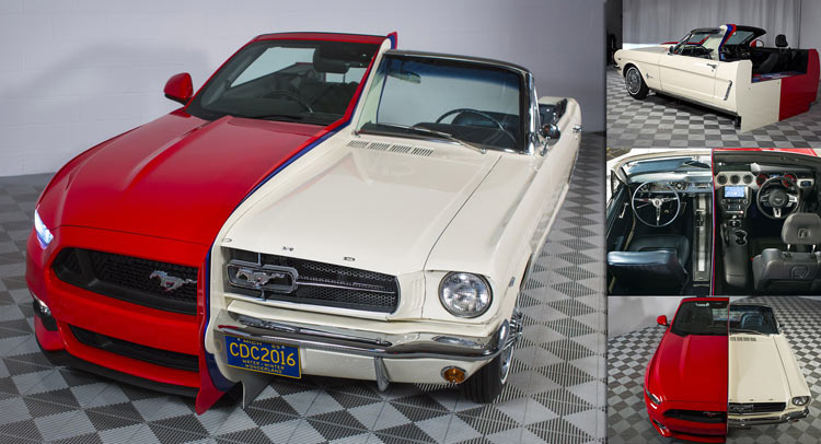  That’s So Cool: Original 1965 And New 2015 Mustangs Sliced And Conjoined