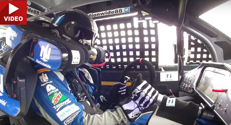 Watch Dale Earnhardt JR. Keep His Calm After His Steering Wheel Comes Off