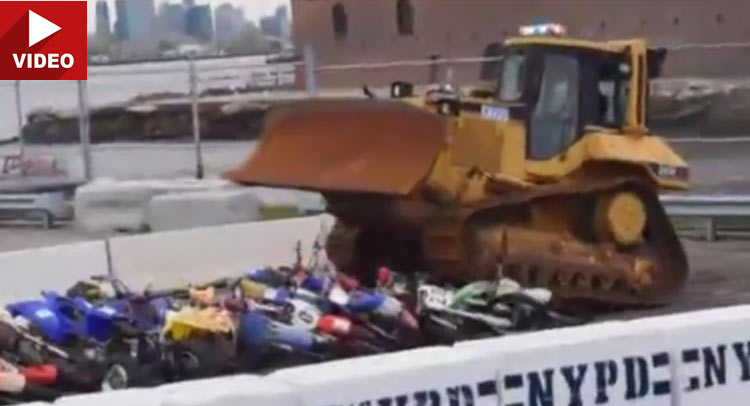  NYPD Crushing Confiscated Illegal Bikes And Quads Will Irk You