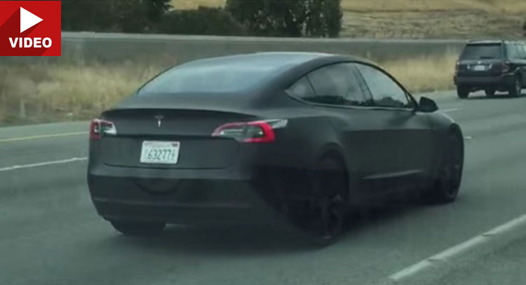 Tesla Model 3 Prototype Filmed On The Road