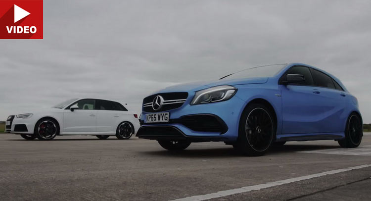  Mercedes A45 AMG Drag Races Audi RS3 For The Crown Of The Fastest Hatch