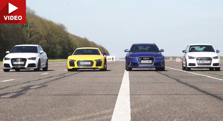  This Is Audi’s Idea Of A Civil War: R8 vs RS6 vs RS3 vs S1 Plus RS2 & Ducati