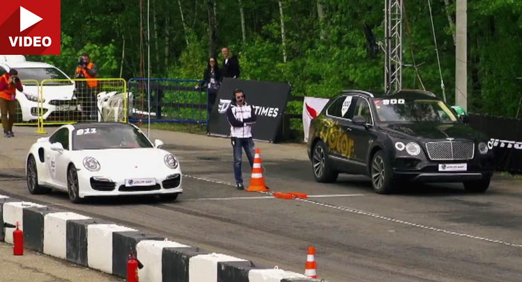  Bentley Bentayga Wanders At Drag Racing Event, Ends Up Challenging 911 Turbo