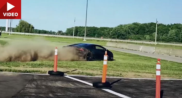 Possible Brake Issue Sends Lambo Huracan Towards Concrete Barriers
