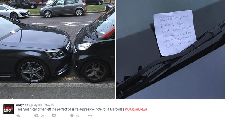  Cheeky Smart ForTwo Owner Gets Passive-Aggressive With C-Class