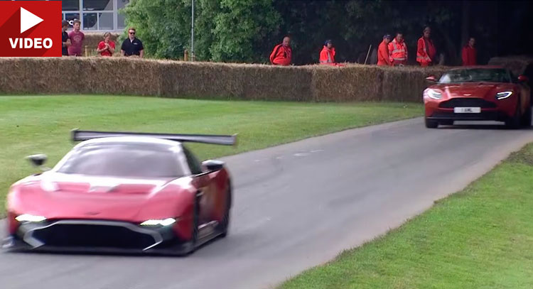 Watch An Aston Martin DB11 Pursue Vulcan On Goodwood Hill Climb