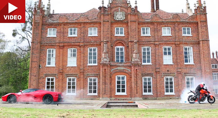 Ferrari LaFerrari Gains Tow-Bar To Play Tug Of War With KTM Bike