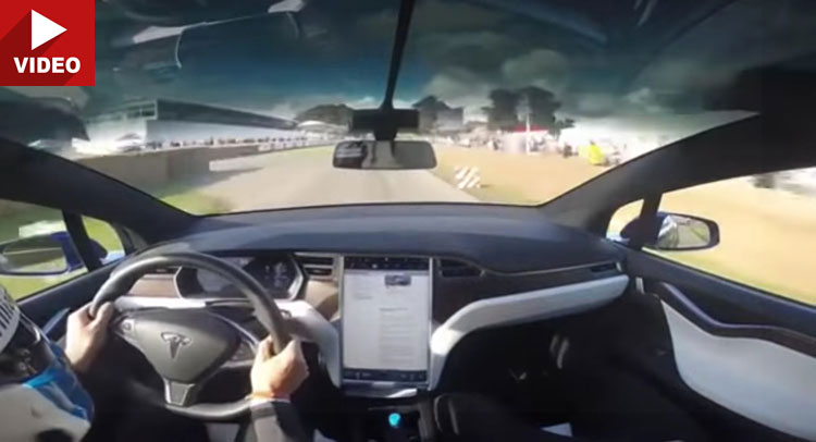  Tesla Model X On The Goodwood Hill Climb Is A Sight To Behold