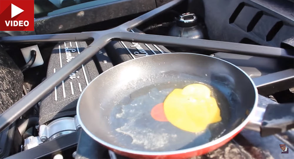 This Is How You Cook An Egg Using A Lambo Huracan; Sort Of…