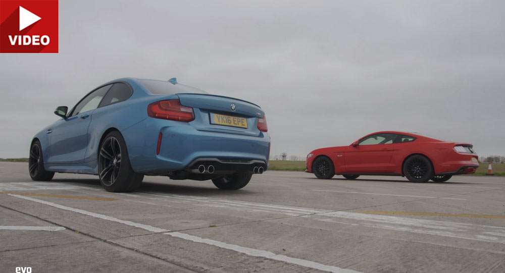  BMW M2 Coupe Meets Ford’s Mustang V8 For A Drag Race