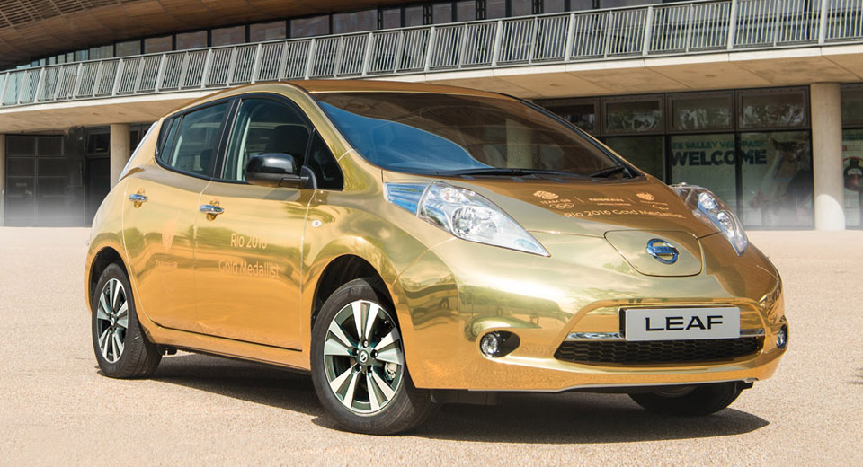  Gilded Nissan Leaf Sweetens The Deal For Olympians